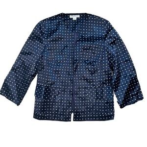 Pendleton Navy Polka Dot Silk Blazer